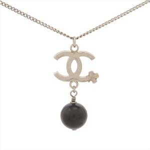 CHANEL B13K 2013 Coco Mark Clover Necklace in Silver WS16378